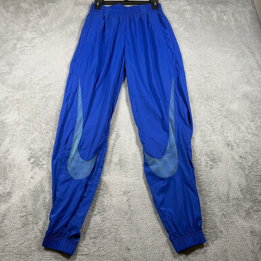 Nike Air Max Sportswear Joggers Pants Womens Small Blue Woven Swoosh CZ8286-433